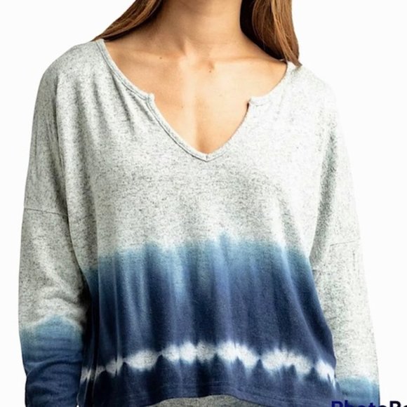 ROXY Super Soft Staying True Crew Dip Dye Long Sleeve PJ TOP Only - Picture 2 of 12